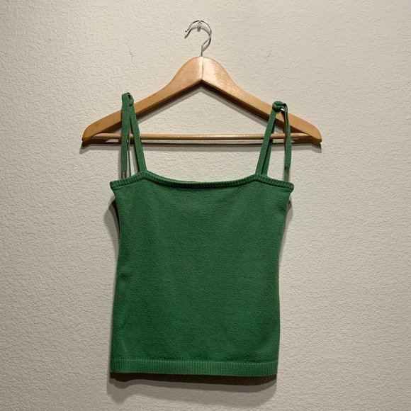 Vintage A&F Green Tie-Strap Square Neck Tank Top - Picture 4 of 10